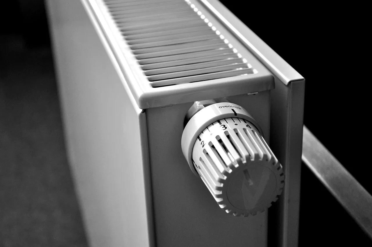 Robinet thermostatique sur un radiateur à panneaux